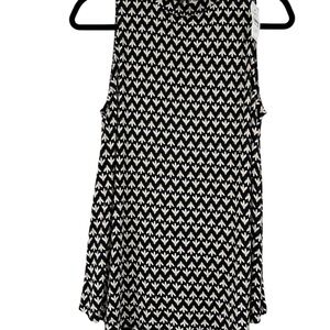 LOFT Black and White Patterned Blouse